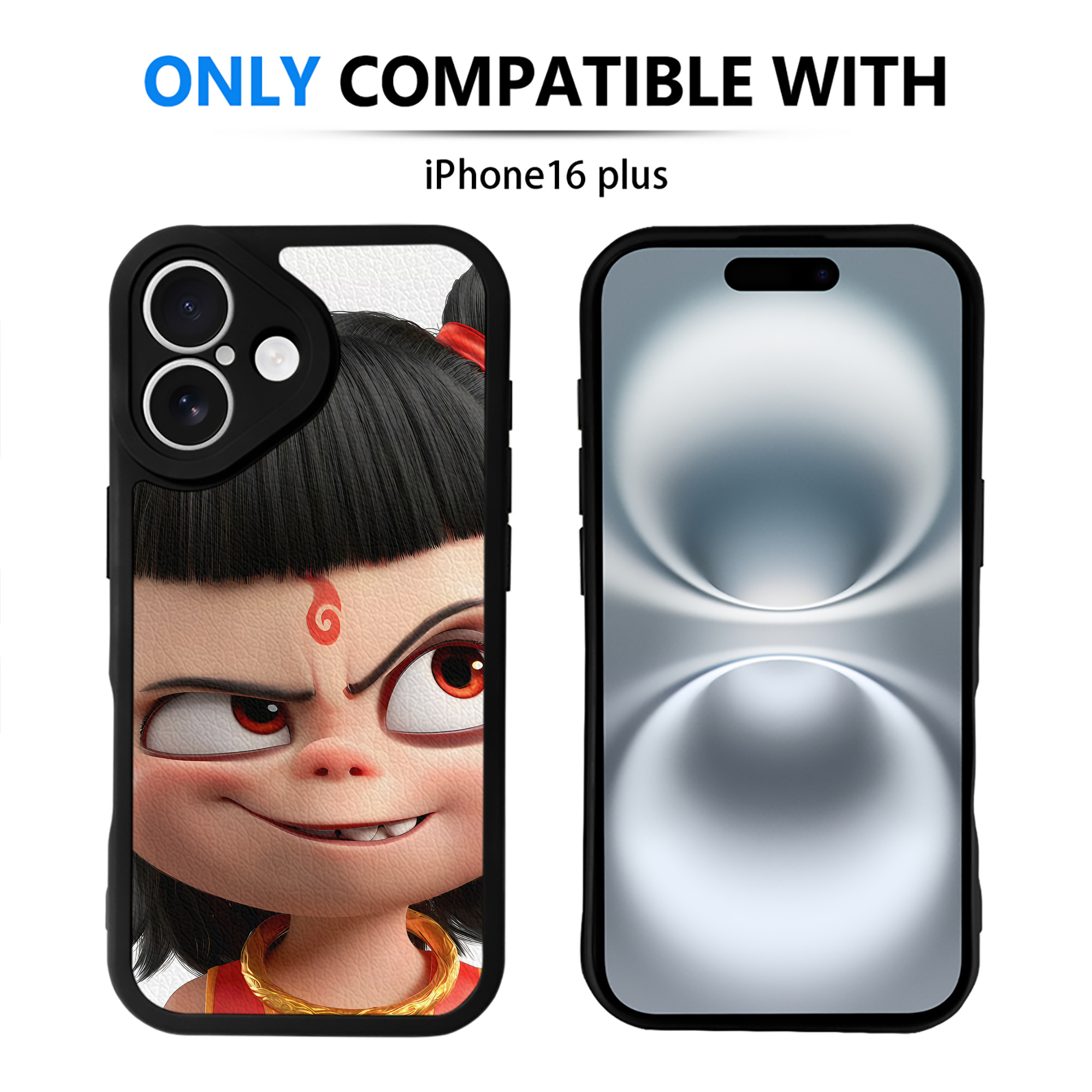 （画像用） Ne Zha 2 ナタ 魔童の大暴れ 【iPhone 16シリーズ対応】シリコンスマホケース（レザー調） 材質：シリコン